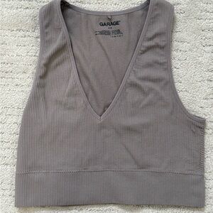 Garage Women's Taupe Ribbed Tank Top